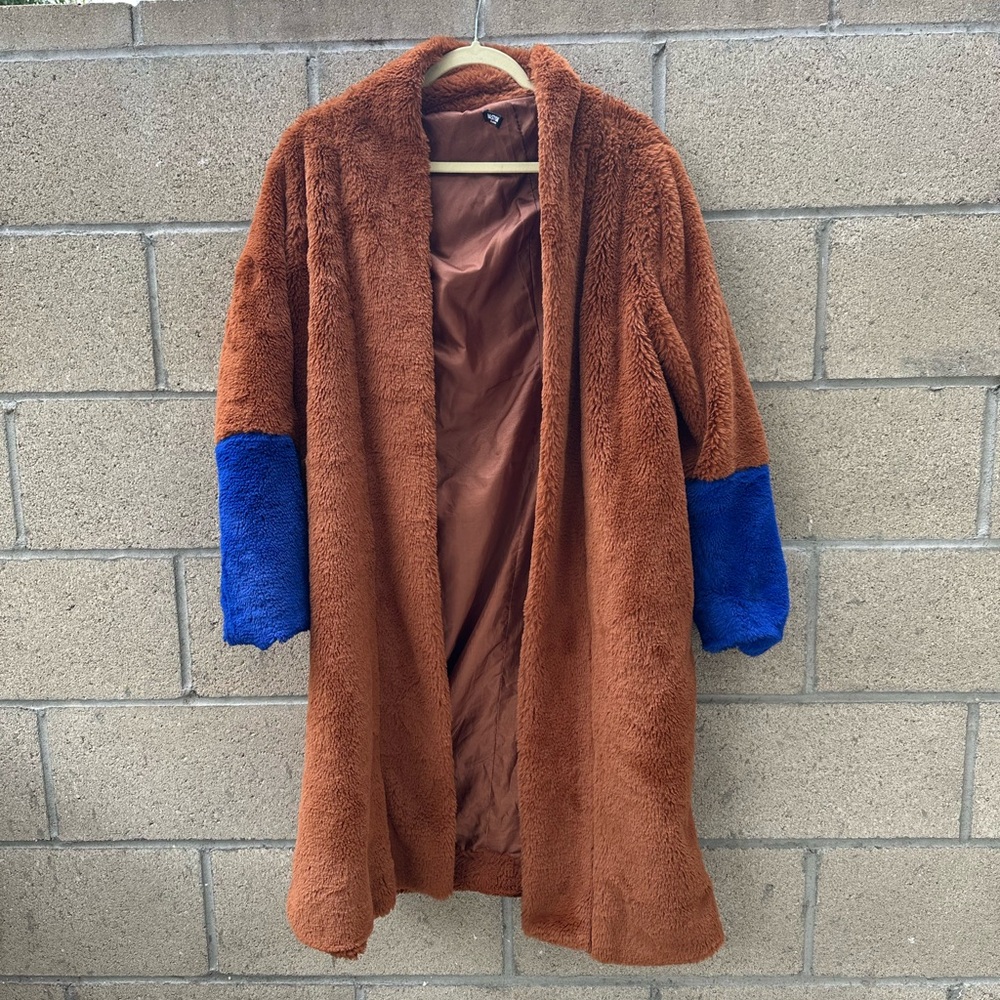 Nasty Gal Brown Faux Fur Jacket